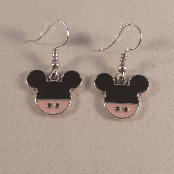 Silver Plated Minnie Mouse Dangle Earrings Party Gift - Picture 2 of 2